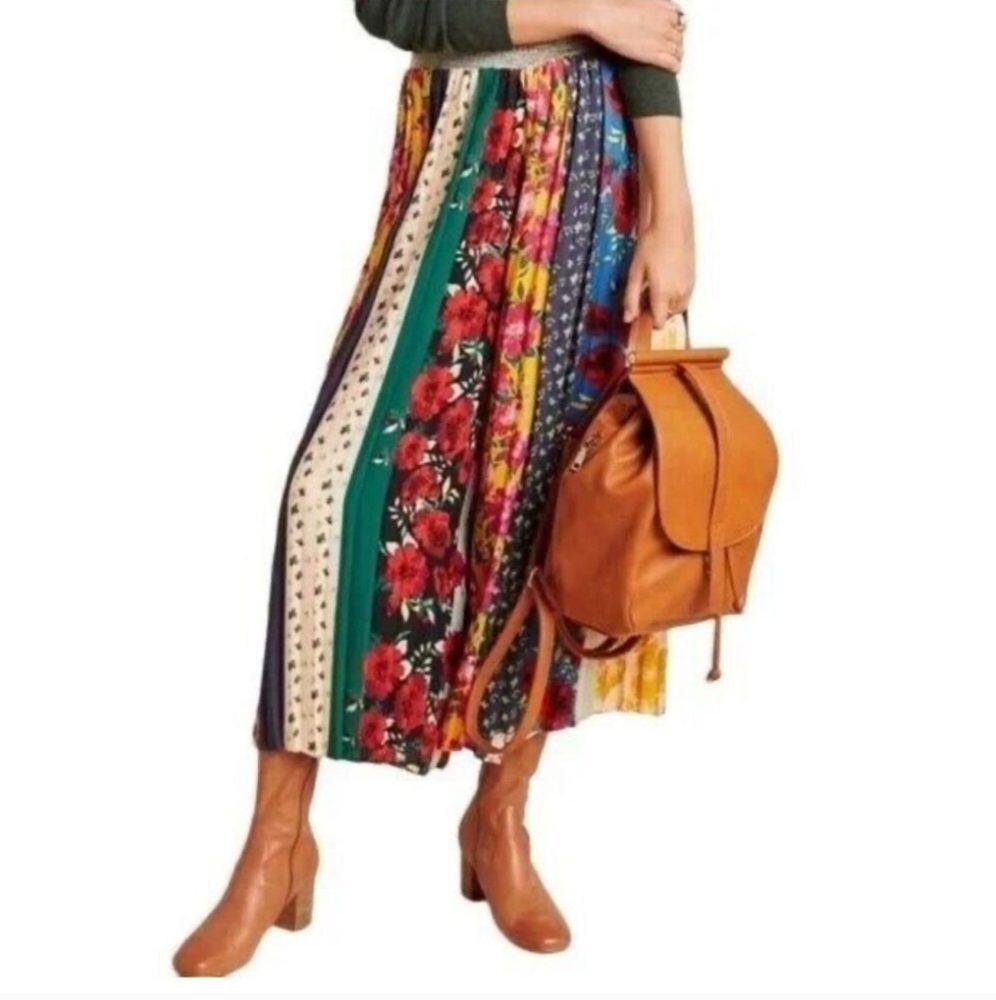 Anthropologie Florial Wide Leg Pants
